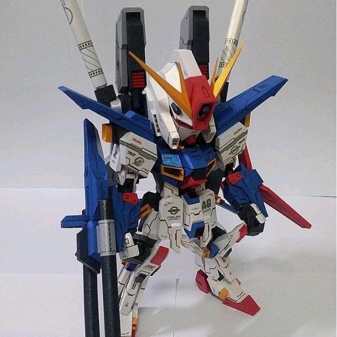 DIY Papercraft Pola Gundam SD MSZ-010 ZZ Gundam Jasmine Paper (Kertas)
