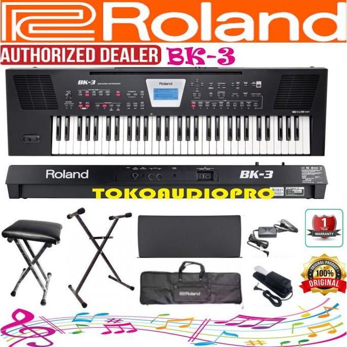 TERBARU ROLAND BK3 BK-3 BK 3 BACKING KEYBOARD PAKET
