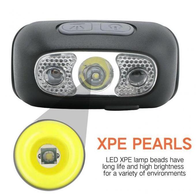 Senter Kepala Headlamp Sensor LED Waterproof Rechargeable Senter Led