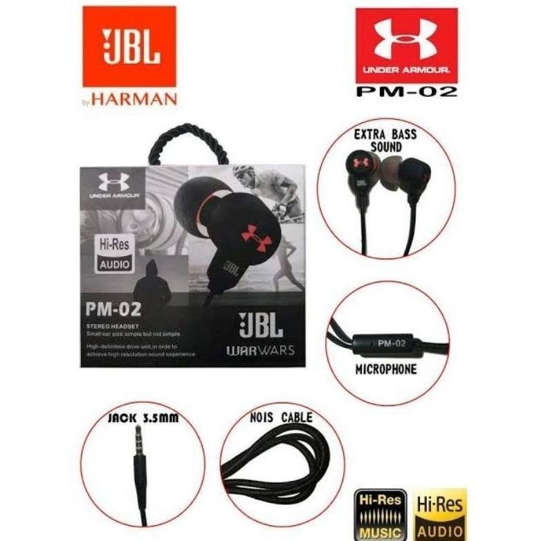 Cuci Gudang <Promo> Jbl Pm-02 Ori Headset Hi-Res Audio Stereo Super Bass Ada Mic Bisa Buat Telp Earp