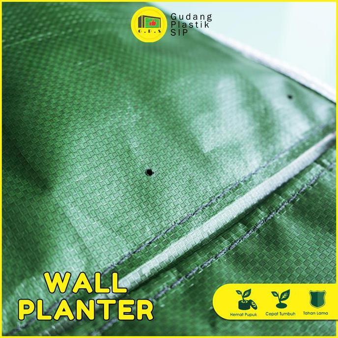 Wall Planter Bag 10 Kantong / Pot Dinding - Hijau / (Horizontal)
