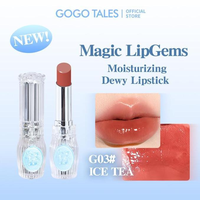 HARGA GROSIR - [BARU]GOGO TALES LipGems Magical Lipstick Crystal Moisturizing Lipstik Matte Tahan La