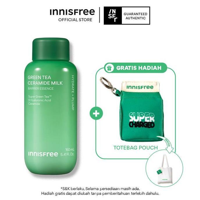 Innisfree Green Tea Ceramide Milk Essence FREE Pouch - Serum untuk Memperbaiki Tekstur Kulit