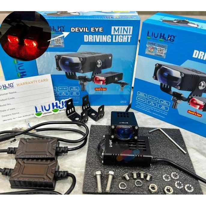 KANJALO ORIGINAL LAMPU TEMBAK MERK HJG HJ1 D2 MINI SLIM GR1 SOROT LED LASER GUN 25 WATTT 2 WARNA TER