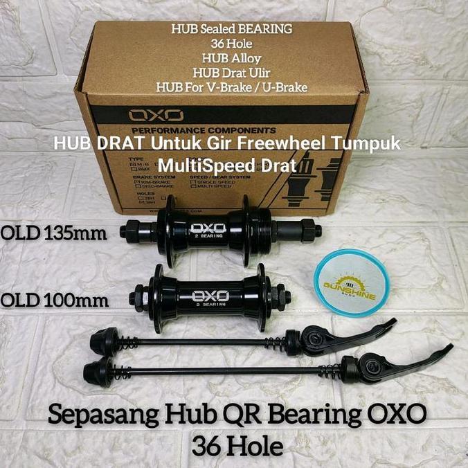 Hub 36H OXO HB201 BEARING QR Alloy DRAT ULIR Gir Freewheel MultiSpeed Sepeda MTB Federal Lipat Seli 