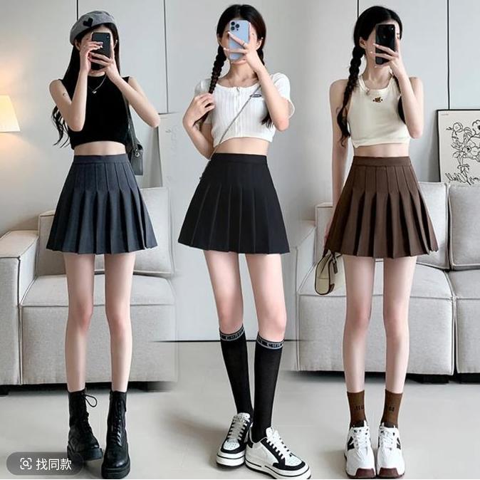 OARINAX LUMI-Dress Rok Plisket High Waist Pendek Wanita Gaya Jepang / Japanese Style Pleated Mini Sk