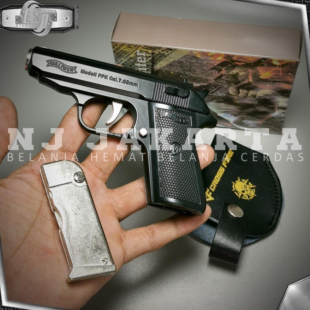 Korek Api Gas Pistol Cross Fire Besi + Knif Survival
