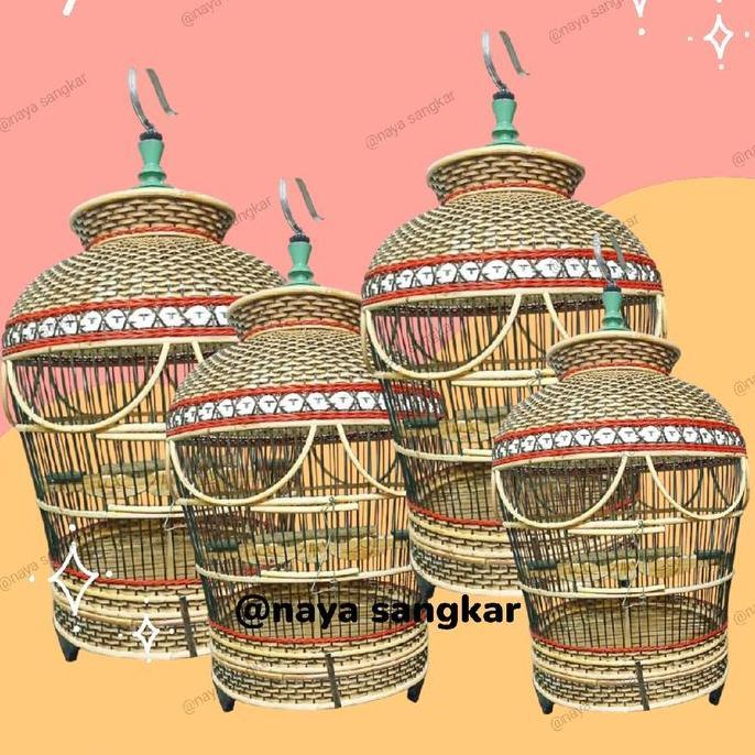 BEBAS ONGKIR - Naya Sangkar - Sangkar Perkutut Rajut Rotan Sintetis & Bambu Kokoh untuk Burung Anggu