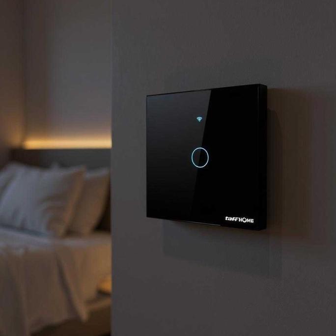 TAFFHOME SAKLAR LAMPU SMART WIFI TOUCH WIRELESS TUYA GOOGLE HOME ALEXA TH86 BEST SELLER