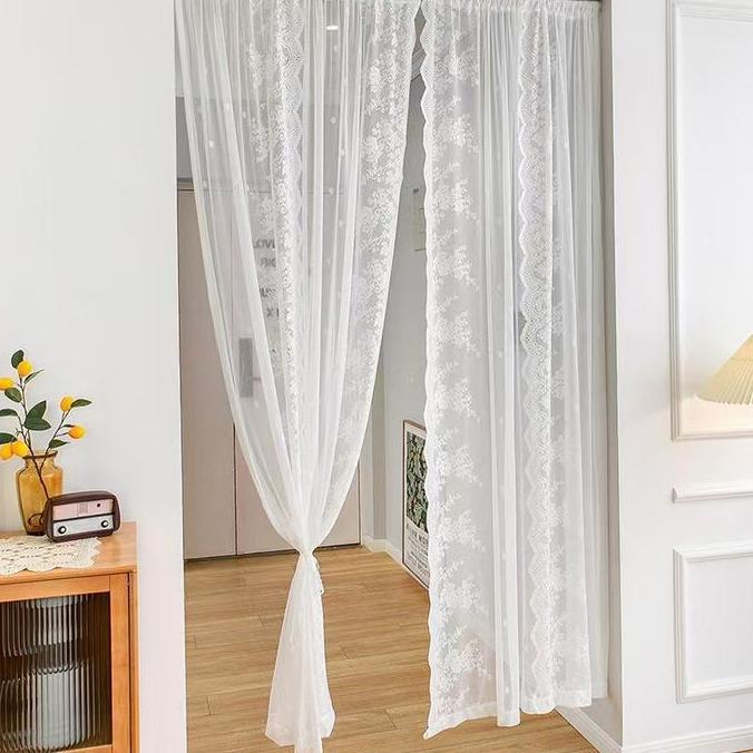 MAQIMUD Vitrase Gorden Tirai Minimalis Tirai Pintu Gorden Jendela Putih Gorden Jaring Tirai Kamar Ti