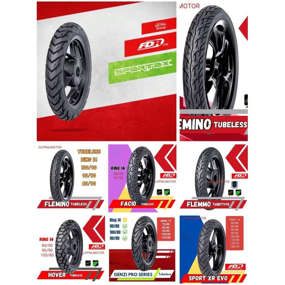 Ban Luar FDR Tubless Ring 13 N-Max, Ring 14 Matic, Ring 17 Bebek Sport, Ring 12 Scoopy Donat Ban Mot