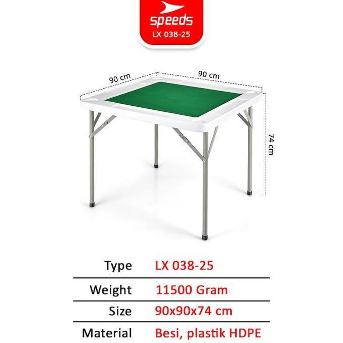 VATGUVOH SPEEDS Meja Mahjong 90x90x74cm Meja Permainan Mahyong Indoor Outdoor Piknik Serbaguna Besar