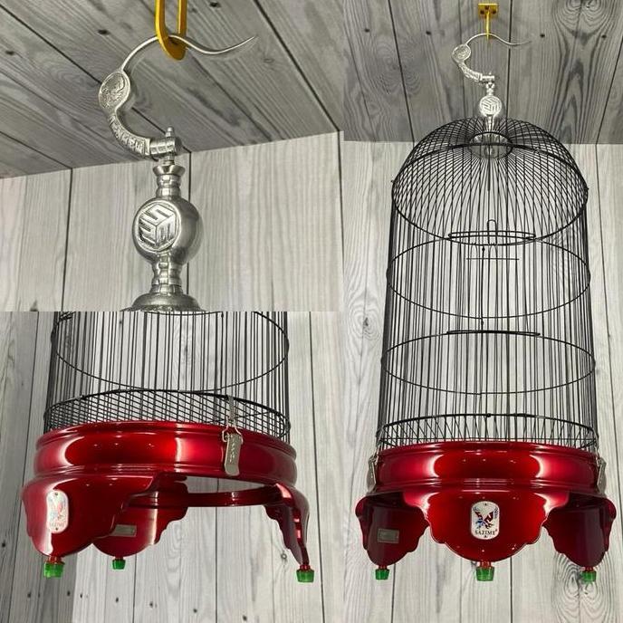 PRODUK FAVORIT - SANGKAR SAZIME LOVEBIRD / KONIN TEBOK RED CANDY DIM 33 CM