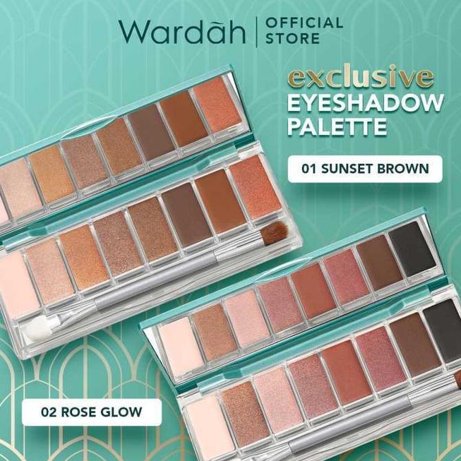 PROMO DISKON - Wardah Exclusive Eyeshadow Pallete 10gr - Sunset Brown / Rose Glow - Palet Warna - Ma