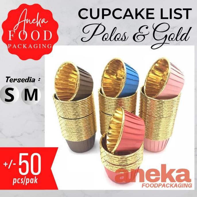 Kertas cupcake GOLD muffin SMALL (S) paper baking cup cake list