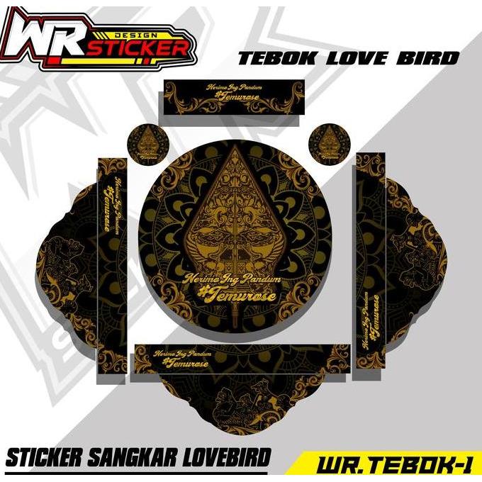 PROMO - STIKER DEKAL TEBOK LOVE BIRD DECAL SANGKAR LOVEBIRD BATMAN WAYANG WR-01