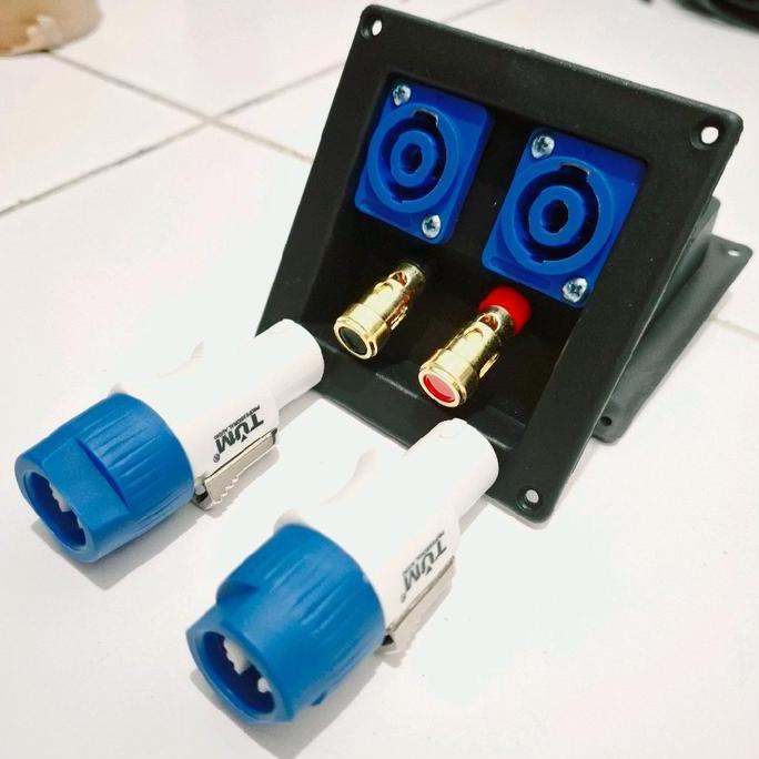 KOQOZIE 1 SET Terminal Speaker 2in1 binding post Gold pencet soket spikon+Jek spikon tum 2 pcs