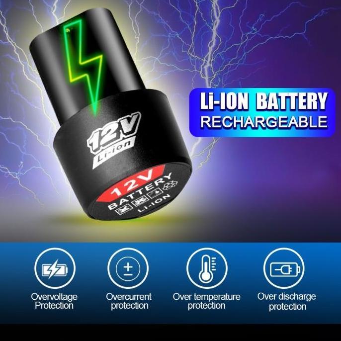 ZCXVC Baterai Bor Litium 12 Volt Baterai Bor Electric Cordless Rechargeable, Baterai Ori batrei 12v 