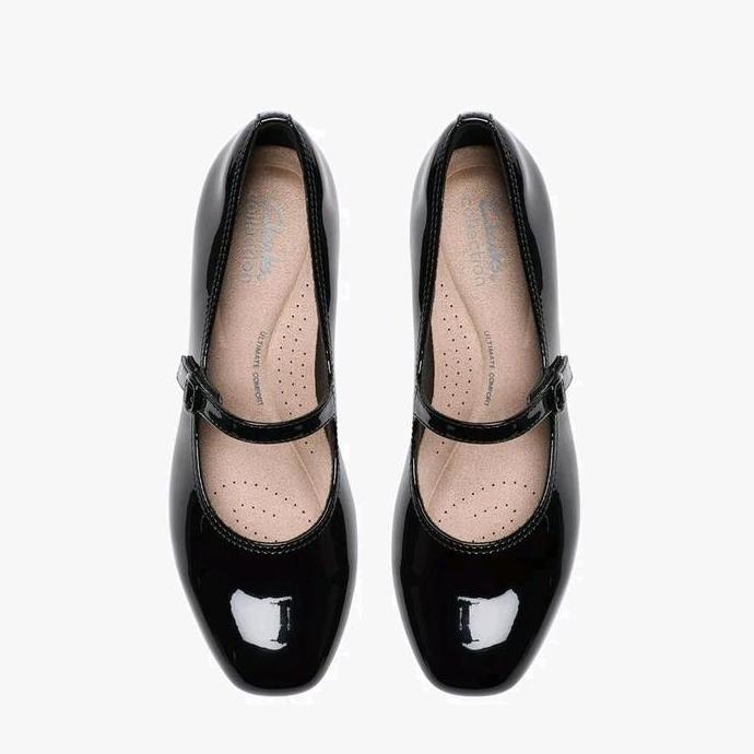 Ready Clarks Iridessa Rae Original Sepatu Heels Wanita Leather - Black Pattern