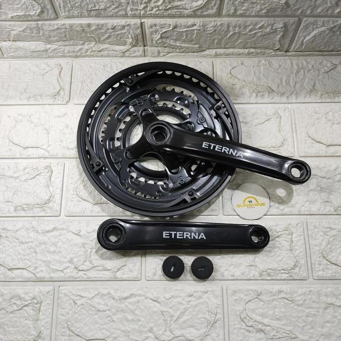 Crank Sepeda MTB 3 Speed ETERNA 48-38-28T x 170mm Gear Depan As BB Kotak