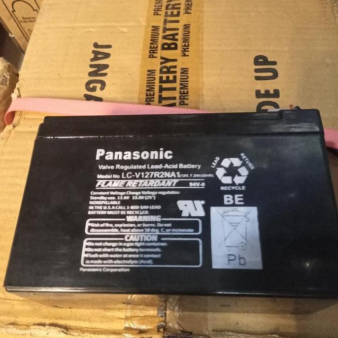 KOQOZIE Panasonic Aki Accu Batre 12V 7.2Ah 20HR Type LC-V12R2NA untuk Lampu Emergency & Alat Listrik