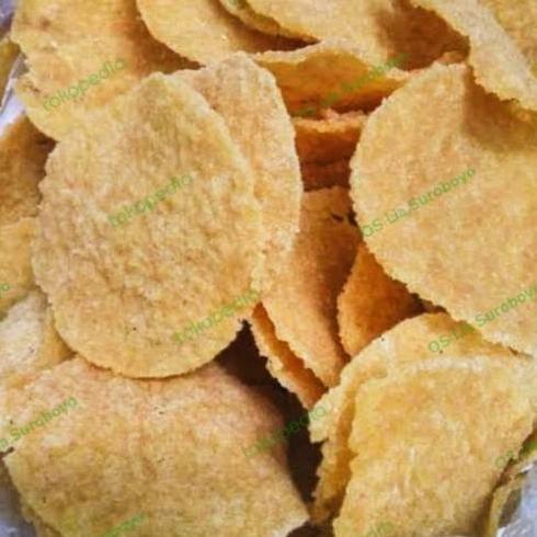 Snack Krupuk puli gendar beras mentah model bulat 500gram