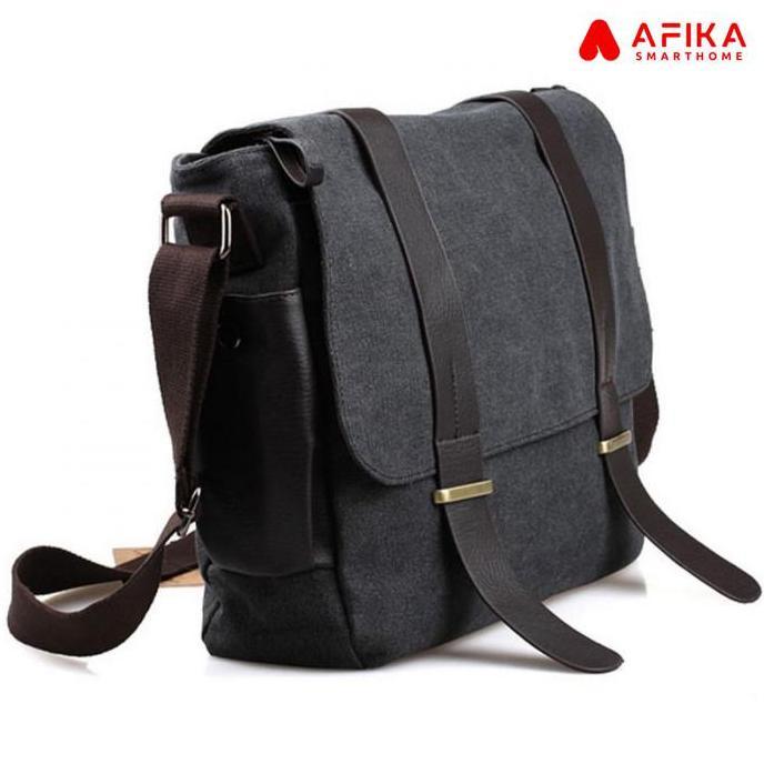 LETTER1 Tas Selempang Pria Kanvas Kapasitas Besar Korean Style Canvas