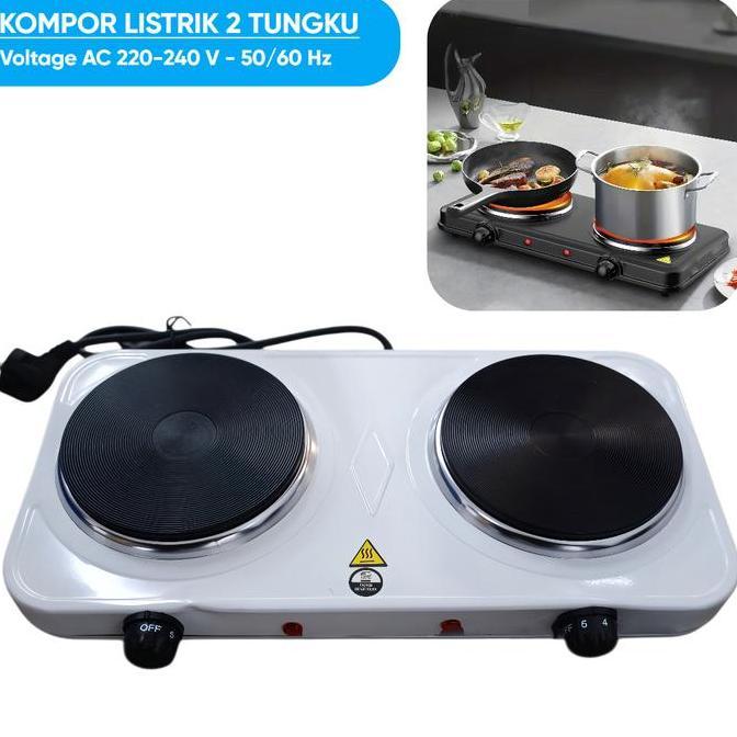 ZHAMBIRE Kompor Listrik Induksi 2 Tungku Portable Adjustable Hot Plate 2000W