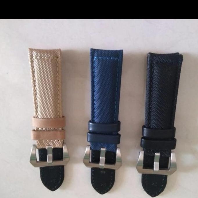 Ready Strap Tali Jam Tangan Kulit Kanvas Asli Strap 22mm Fossil Seiko Police