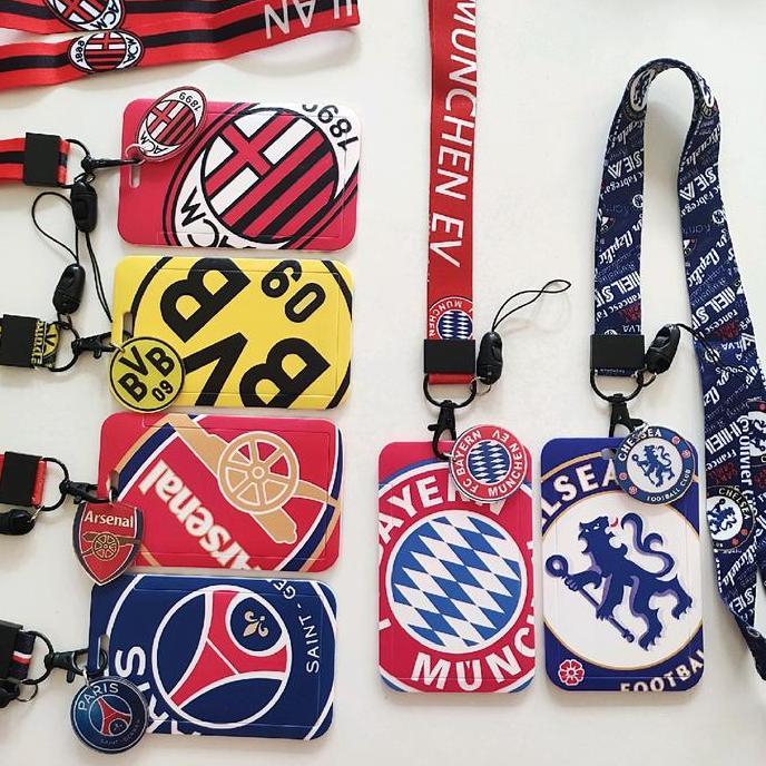 Ready ID Card Holder Name Tag Lanyard / Kalung Wadah Kartu Identitas Liga Klub Sepak Bola Football C