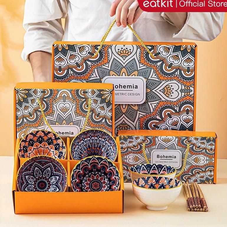 DISKON EATKIT HAMPERS MANGKOK SET PREMIUM PARCEL KERAMIK SOUVENIR PERALATAN MAKAN PORSELEN BOWL JAPA