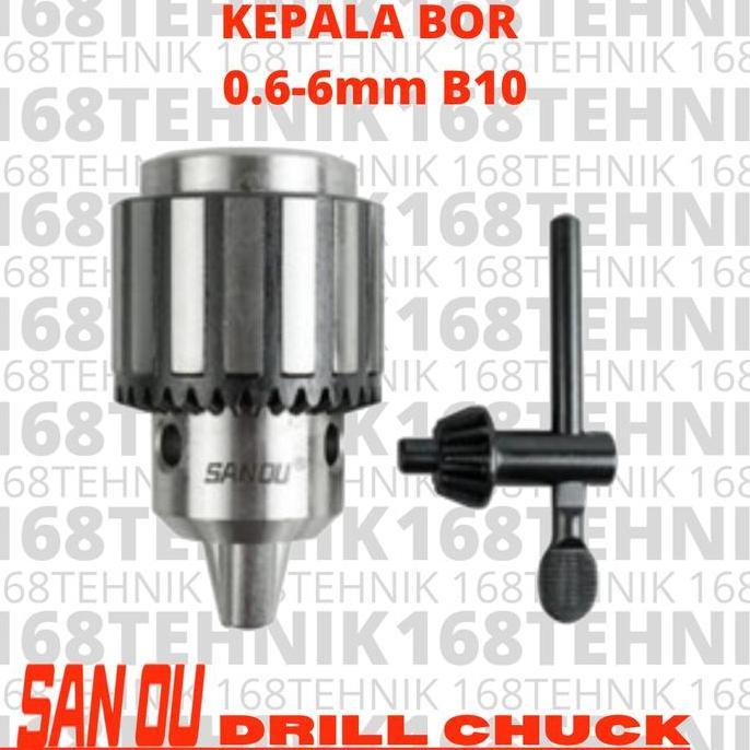 KEPALA BOR 6MM B10 DRILL CHUCK ( 0.6-6MM ) B10 MINI SAN OU
