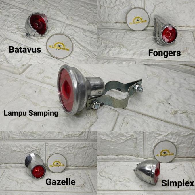 Lampu Stopan Slebor Belakang Sepeda Onthel Dan Reflektor Samping Alloy