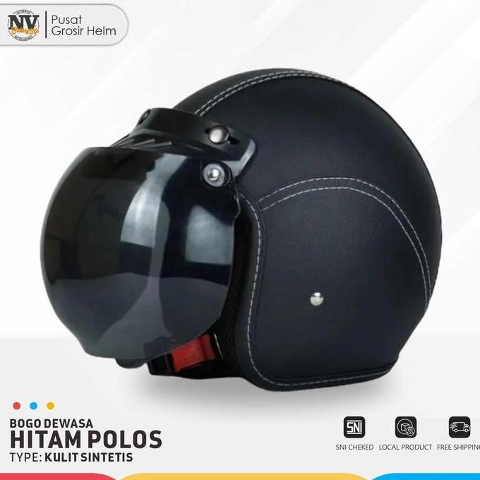 HELM BOGO UNTUK DEWASA/REMAJA VARIASI KULIT POLOS helm pororo dewasa