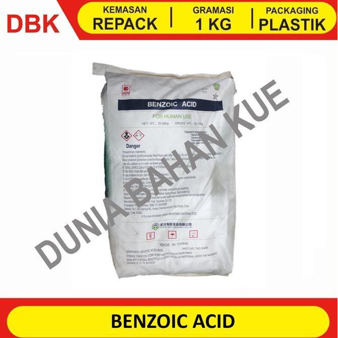 BENZOIC ACID PENGAWET FOOD GRADE / ASAM BENZOAT - REPACK 1 KG
