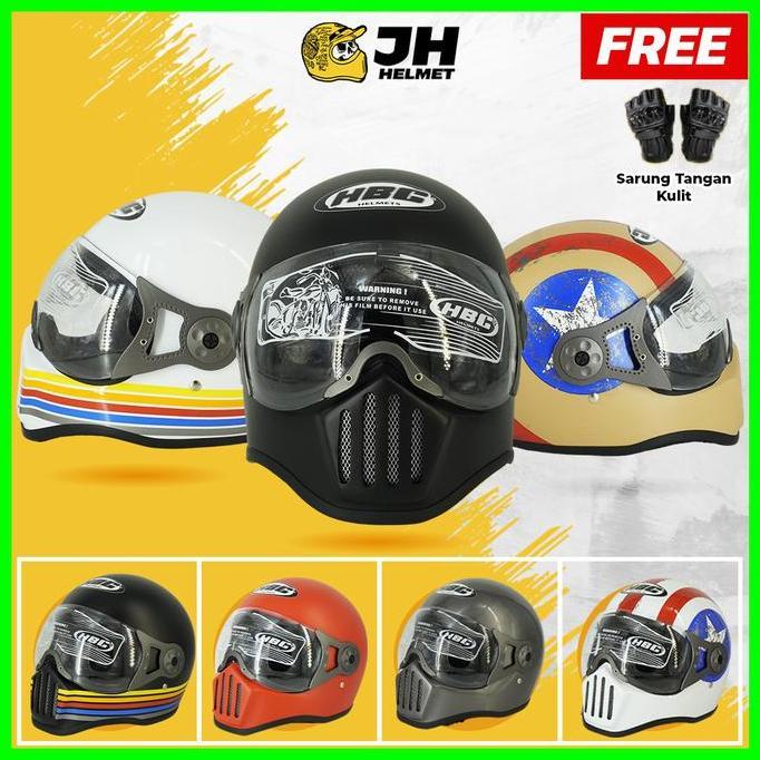 Helm Cakil HBC Pilot Visor + Free Bonus (BOGO/RETRO/KLASIK/VINTAGE )