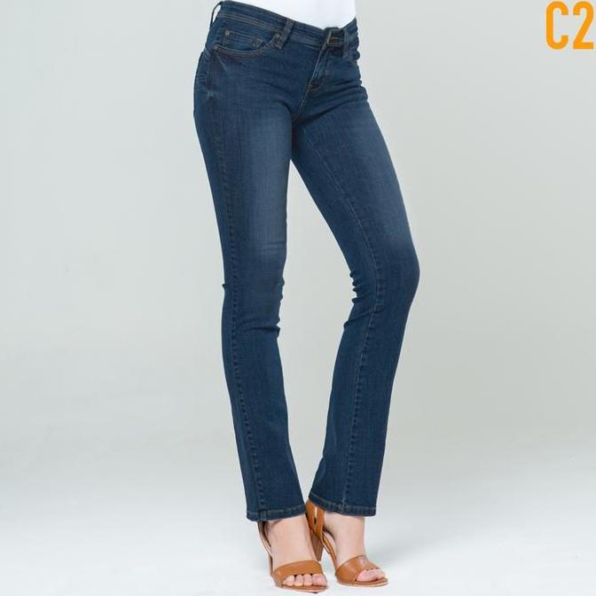 C2 Trumpy Navy Jeans Push Up Bootcut Wanita