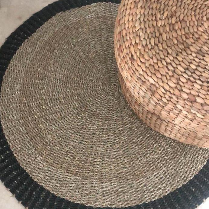 Ready PO Rug Seagrass 150 cm List Grey / Karpet Anyaman Seagrass / Karpet