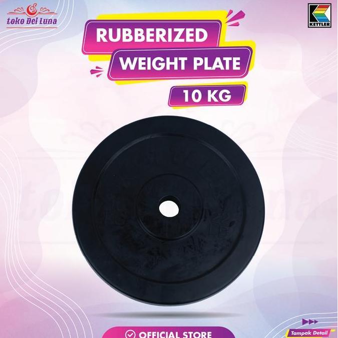Piringan barbel 10kg KETTLER RUBBERIZED WEIGHT PLATE