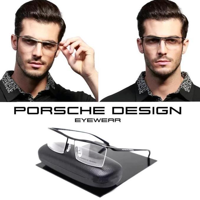 Frame Kacamata Pria Sporty Porsche Design Senur Gantung Half P8189
