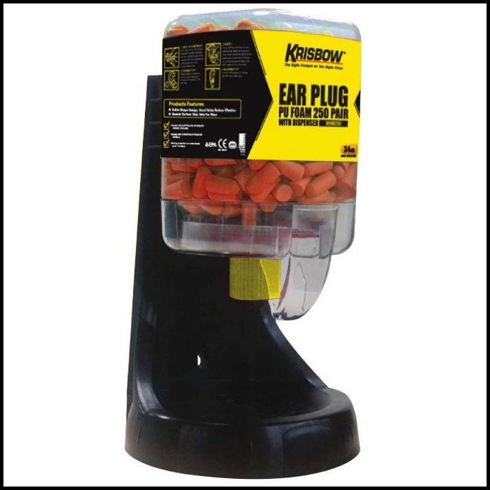 GRATIS ONGKIR KRISBOW EAR PLUG PU FOAM 250 PAIR W/ DISPERSER 10146287 