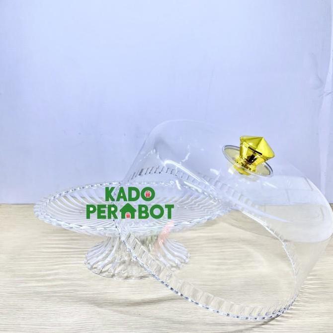 tempat kue golden lemon - wadah saji bolu - piring bolu tutup cantik