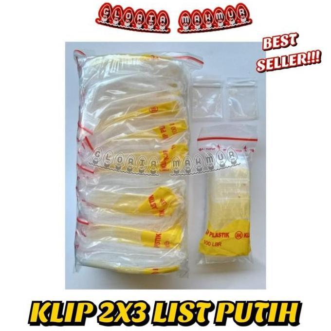 Plastik Klip 2x3 LIST PUTIH isi 1000 lembar