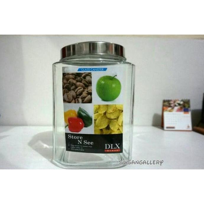Glass Canister / Toples Besar DLX Cafe A Kotak 6 Liter