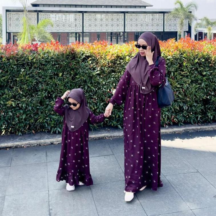 Gamis Anak - Gamis Anak Perempuan Rayon Motif Bunga 2-12 Tahun Dress Setelan Baju Muslim Cewek Balit