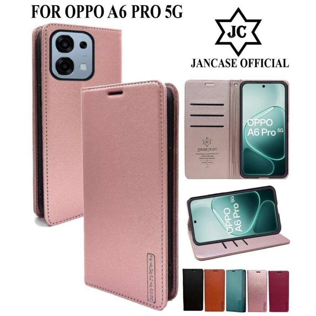 cuci gudang jancase flip wallet untuk oppo a6 pro 5g cover premium  casing dompet handphone