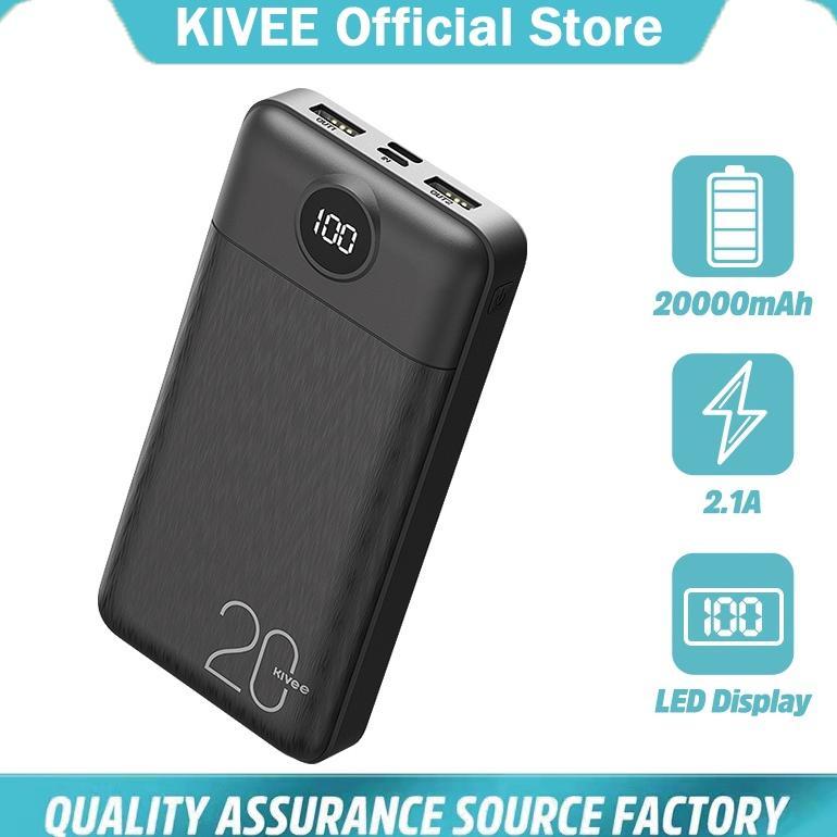 Cuci Gudang (Hot)Kivee Powerbank 20000Mah Fast Charging Kv-Pt126 Black Max Real Capacity Tipis Porta