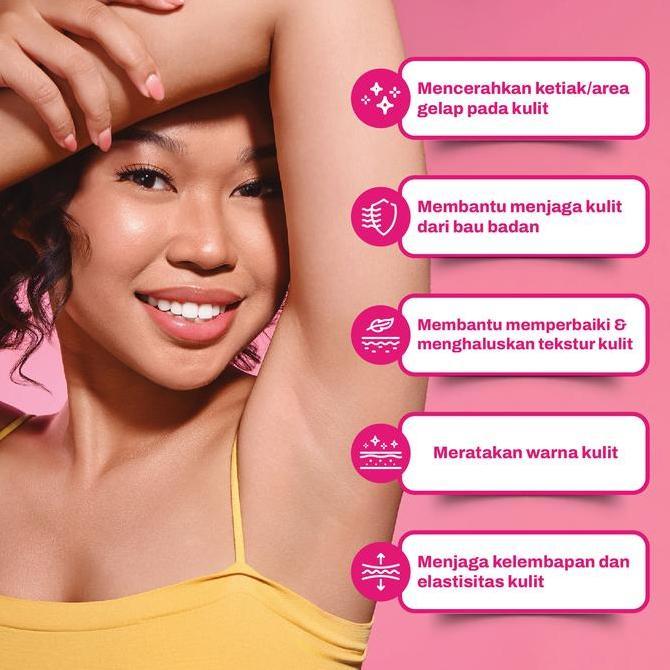 Honnete Intense Glow Underarm Gel 40g - Gel Pencerah Ketiak 5% Niacinamide Anti Bau Badan Dermatolog