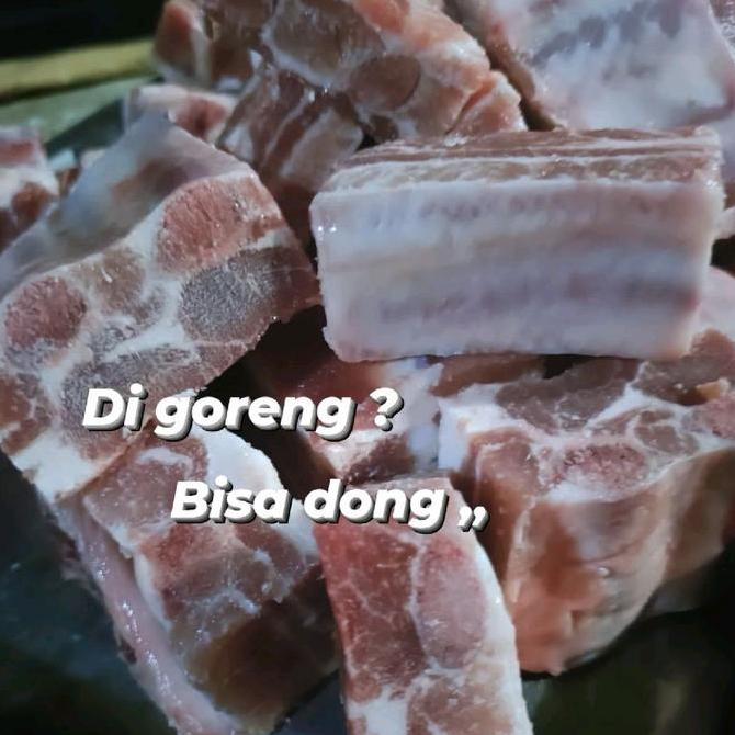 Pork Ribs Iga Babi Premium - Daging Tebal - Tulang Iga Babi Terpotong Kecil Spesial Full Daging