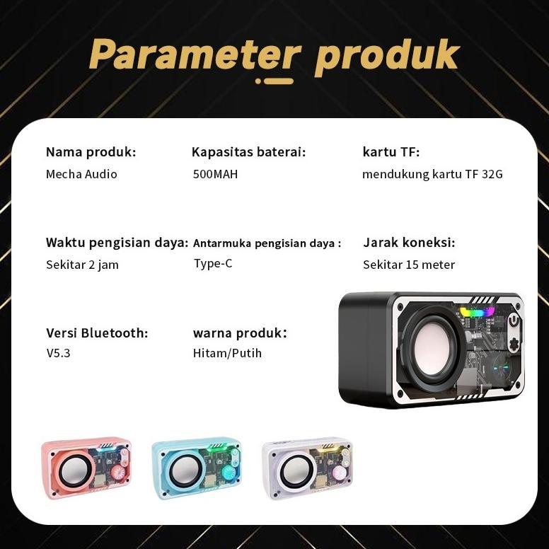 BestPromo Speaker Bluetooth Cyberpunk Bluetooth Speaker Double Subwoofer Music Speaker Salon Bluetoo